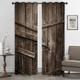 Farmhouse Curtain 2 Panels,Barn Wood Door Curtain Drapes For Living Room Bedroom,Grommet/Eyelet Curtain for Kitchen Door Window Treatments Room Darkening