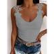 Women's Tank Top Going Out Tops Camis Black White Blue Plain Sexy Lace Lace Trims Casual Daily Basic Casual V Neck S