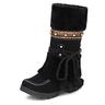 Women's Fur-Lined Winter Boots with Lace-Up Pom Pom Details Warm Faux Suede Ankle Boots