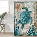 Shower Curtain with Hooks Ocean Theme Bathroom Bathtubs Shower Curtain with Hooks Eco Friendly Waterproof Shower Curtains for Home Decorative