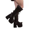 Women's Boots Platform Boots Plus Size Party Daily Club Solid Color Knee High Boots Winter Platform Wedge Heel Round Toe Fashion Cute Luxurious Suede Lace-up Dark Red Black White