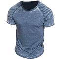 Men's T shirt Tee Tee Top Plain Slim Pleated Crew Neck Street Vacation Short Sleeves Clothing Apparel Vintage Designer Basic