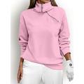 Women's Golf Pullover Sweatshirt White Pink Long Sleeve Thermal Warm Top Ladies Golf Attire Clothes Outfits Wear Apparel