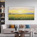 Hand painted Wildflower Field Landscape Oil Painting Vintage Sunset Landscape Art Handmade Country Field Wall Art Nature Painting Art For Home Decor No Frame