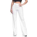 Women's Dress Pants Flared Pants Pants Trousers Solid Color Full Length Micro-elastic High Waist Elegant Stylish Formal Office Black White S M Fall Winter