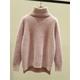 Women's Pullover Sweater Jumper Turtleneck Ribbed Knit Polyester Split Fall Winter Regular Outdoor Daily Going out Stylish Casual Soft Long Sleeve Solid Color White Yellow Pink One-Size