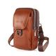 Men's Crossbody Bag Shoulder Bag Mobile Phone Bag Belt Bag Cowhide Outdoor Daily Buckle Zipper Large Capacity Waterproof Lightweight Solid Color Light Brown Dark Brown Black