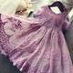Kids Tulle Dress Girls' Lace Embroidered Dress Solid Colored White Purple Knee-length Short Sleeve Active Cute Princess Dresses 2-8 Years