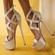 Women's Heels Sandals Stilettos Platform Sandals Party Club Color Block Summer Platform High Heel Stiletto Heel Open Toe Sexy Patent Leather Zipper Leopard Black Beige