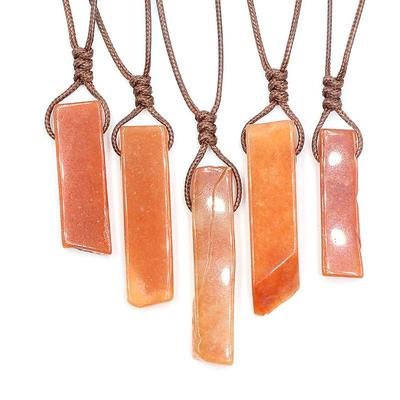Healing Crystals,Amethyst Red Agate Tianhe Tiger Eye Irregular Flat Long Strip Woven Necklace Unshaped Colorful Stone Necklace