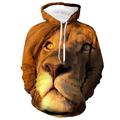 Men's Unisex Hoodie Pullover Hoodie Sweatshirt 1 2 3 4 BlackBrown Hooded Animal Color Block Wolf Print Daily Sports 3D Print Designer Casual Big and Tall Spring Fall Clothing Apparel Hoodies