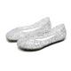 Women's Flats Ballerina Jellies Shoes Daily Solid Colored Summer Flat Heel Round Toe Casual PVC Loafer Silver Black Pink