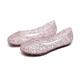 Women's Flats Ballerina Jellies Shoes Daily Solid Colored Summer Flat Heel Round Toe Casual PVC Loafer Silver Black Pink