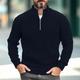 Men's Knitwear Pullover Knit Regular Half Zip Slim Fit Plain Stand Collar Basic Modern Contemporary Work Daily Wear Clothing Apparel Winter Autumn Wine Black M L XL