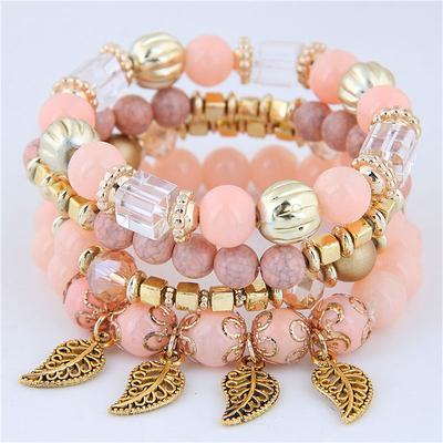 Women's Bead Bracelet Fancy Fashion Wedding Birthday Elegant Personalized Alloy Bracelet Jewelry Black / White / Pink For Party Evening Gift Birthday