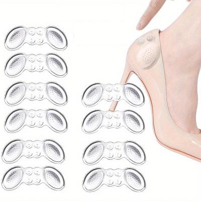 5 Pairs Silicone Heel Pads for Women Shoes Inserts Feet Heel Pain Relief Reduce Shoe Size Filler Cushion Padding for High Heels Lining