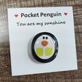 Pocket Penguin Hug, Cute Glass Animal Decoration Pocket Penguin Hug With Encouraging Greeting Card, Stress Relief Toy Special Encourage Birthday Wedding Party Valentines Gift, Home Decor, Room Decor