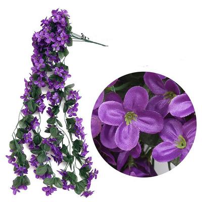 Vivid Artificial Hanging Orchid Bunch Simulation Flower Vine Violet Hanging Flower Vine Wall Hanging Orchid Hanging Basket Flower Balcony Home Decoration Flower Wall For Wedding Garden Decoration