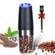 Gravity Electric Pepper Grinder Salt and Pepper Mill Adjustable Coarseness Battery Powered with LED Light One Hand Automatic Operation