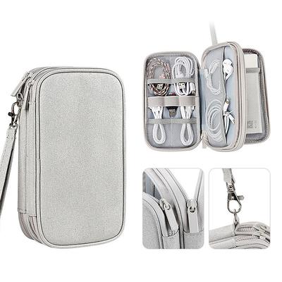 Electronic Organizer, Travel Cable Organizer Bag Pouch Electronic Accessories Carry Case Portable Waterproof Double Layers All-in-One Storage Bag For Cable, Cord, Charger