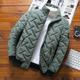 Men's Puffer Jacket Bomber Jacket Quilted Jacket Full Zip Casual Daily Wear Regular Casual Daily Trendy Windproof Warm Fall Winter Stripes and Plaid Black Light Green Gray Puffer Jacket