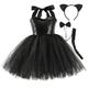 Kids Girls' Dress Animal Leopard Gradient Sleeveless Performance Party Outdoor Mesh Vacation Fashion Beautiful Nylon Knee-length Party Dress Swing Dress Tulle Dress Summer Spring 3-10 Years Black