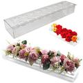 Clear Acrylic Flower Vase Rectangular Floral Centerpiece, without LED Light, Mother's Day Gift, Home Decoration