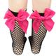 Kids Girls' Socks White fishnet stockings / pink knot Black fishnet stockings / rose red knot White fishnet stockings / purple knot Solid Color Hole Summer Spring Cute School 1-12 Years