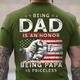 Being Dad Is An Honor Papa Priceless T-Shirt Mens 3D Shirt For Fathers Day Blue Cotton Graphic Hand National Flag Vintage Fashion Designer Men'S 3D Print Tee Outdoor Daily Sports Black Red Navy