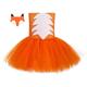 Animals Fox Dress Flower Girl Dress Tulle Dresses Girls' Movie Cosplay Cosplay Red Fuchsia Orange Children's Day Masquerade Dress