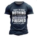 Today I'm Doing nothing because I Started Doing It Yesterday Men's Street Style 3D Print T shirt Tee Sports Outdoor Holiday T shirt Brown Green Short Sleeve Crew Neck Shirt Spring Summer Clothing