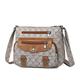 Women's Crossbody Bag PU Leather Daily Zipper Large Capacity Snake Print Dark Brown Ash Black and Bronze