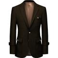 Men's Tweed Herringbone Blazer Jacket Vintage Plus Size Regular Tailored Fit Single Breasted Two-buttons ArmyGreen grey blue Black White Burgundy 2024