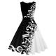 Women's Retro 1950s Vintage Dress Midi Dress Daily Date Ruched Print Note Crew Neck Sleeveless Slim Summer Spring 2023 Black White S M L XL