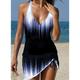 Women's Swimwear Tankini 2 Piece Swim Dress Normal Swimsuit Halter 2 Piece Modest Swimwear Ombre Strap Vacation Beach Wear Bathing Suits