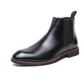 Men's Boots Casual Shoes Chelsea Boots Walking Vintage British Office Career Party Evening Microfiber Warm Mid-Calf Boots Black Brown Color Block Fall Winter