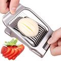 Egg Slicer with Egg Piercer, Egg Slicer for Hard Boiled Eggs Egg Cutter Strawberry Slicer Heavy Duty Aluminium Slicer Stainless Steel Wire Multipurpose Egg Slicer Dicer for Soft Fruit Mushroom