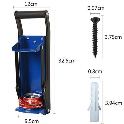 Metal Can Crusher Wall Mounted Thicker Metal Arms Heavy Duty Aluminum Can Crushers for Recycling 16oz Plastic Bottle Soda Can Smasher 4 Mounting Screws