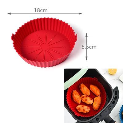 2 Pack Air Fryer Silicone Pot, Food Safe Nonstick Air Fryer Silicone, Heat Resistant, Easy Clean, Reusable Replacement Flammable Parchment Liner, Suitable for Fryer, Oven, Microwave