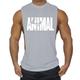 men's man animal bodybuilding tops tank shirt vintage print t-shirt vest muscle shirt print 85% cotton 15% elastane, black , m
