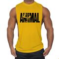 men's man animal bodybuilding tops tank shirt vintage print t-shirt vest muscle shirt print 85% cotton 15% elastane, black , m