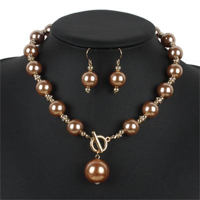Bridal Jewelry Sets 1 set Imitation Pearl 1 Necklace Earrings Women's Stylish Simple Cool Lovely Classic Precious Geometric Jewelry Set For Wedding Party