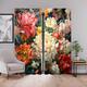 2 Panels Curtains For Living Room Bedroom, Flowers Curtain Drapes for Bedroom Door Kitchen Window Treatments Thermal Insulated Room Darkening