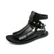 Men's PU Leather Sandals Gladiator Sandals Roman Sandals Summer Black White Casual Beach Daily Zipper Sandals