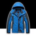 Men's Waterproof Hiking Jacket Hiking Windbreaker Summer Outdoor Solid Color Thermal Warm Windproof Lightweight Breathable Jacket Hoodie Top Camping / Hiking Hunting Ski / Snowboard Black / Red Bule