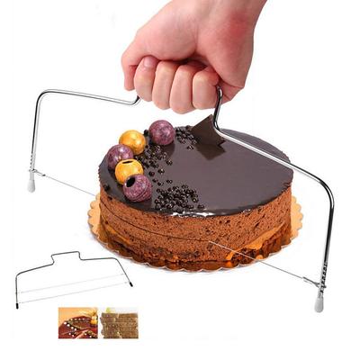 Double Wire Cake Cutter Slicer Adjustable 2 Line Stainless Steel DIY Butter Bread Divider Pastry Knife Kitchen Baking Tools