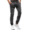 Men's Jeans Joggers Trousers Denim Pants Pocket Drawstring Elastic Waist Plain Comfort Breathable Outdoor Daily Going out Cotton Blend Fashion Casual Gray