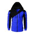 Men's Full Zip Hoodie Jacket Sweat Jacket Black White Wine Red Blue Hooded Graphic Color Block Zipper Casual Cool Casual Big and Tall Winter Spring Fall Clothing Apparel Hoodies Sweatshirts Long