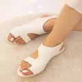 Women's Sandals Flat Sandals Orthopedic Sandals Bunion Sandals Gladiator Sandals Roman Sandals Outdoor Daily Solid Color Solid Colored Summer Flat Heel Open Toe Vintage Classic Casual Walking PU