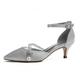 Women's Wedding Shoes Glitter Crystal Sequined Jeweled D'Orsay Two-Piece Bridal Shoes Pearl Ankle Strap Heel Pointed Toe Classic Satin Ankle Strap Black White Ivory